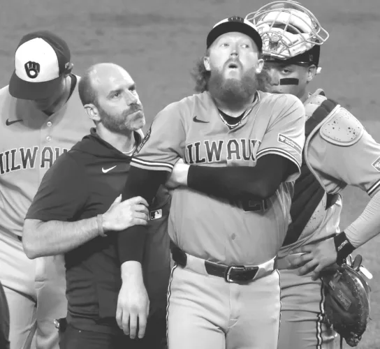 Brewers overcome starter’s first-pitch injury to get win